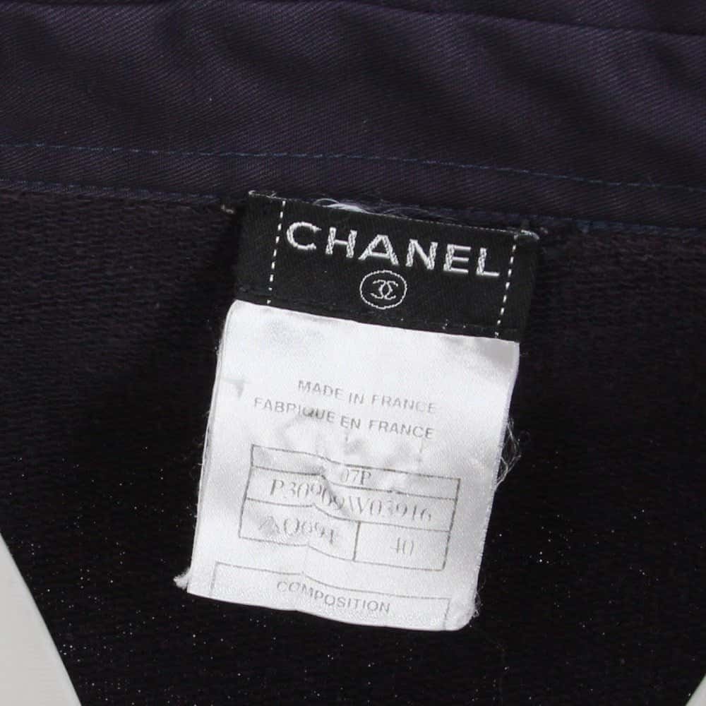 Chanel Navy Blue Cotton Cardigan - 2000s Navy Cotton Good - Box View