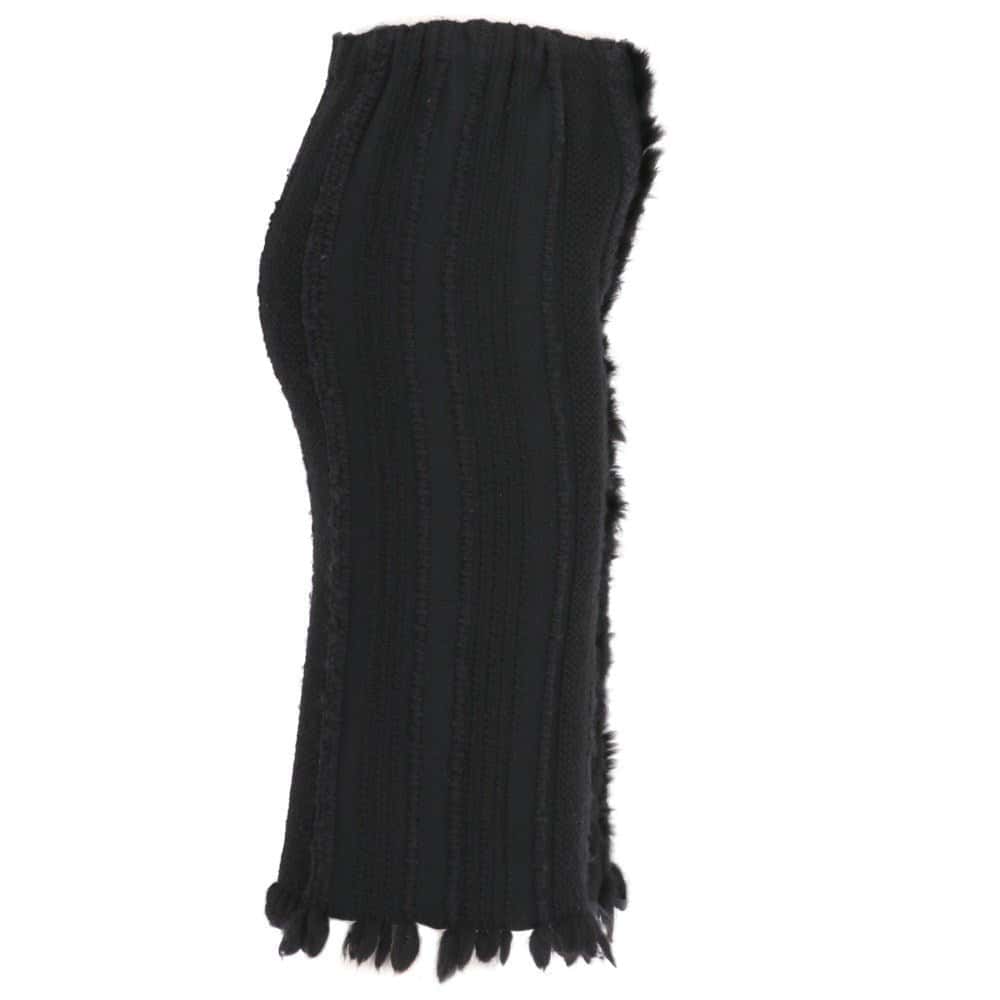 Gucci Black Knitted Skirt - 2000s Black Wool Good - Inside View