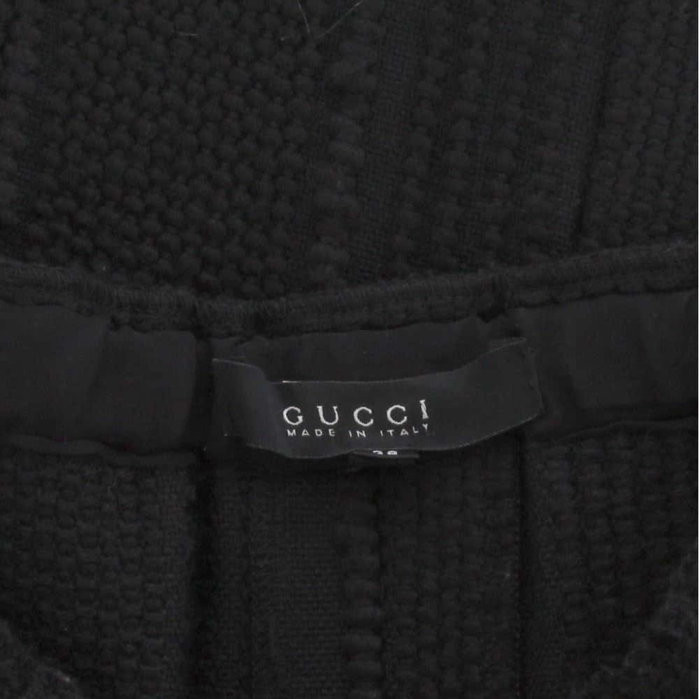 Gucci Black Knitted Skirt - 2000s Black Wool Good - Model View