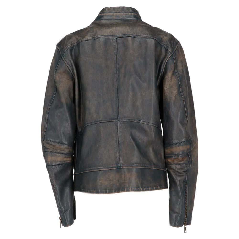Marc Jacobs Shaded Blue Leather Jacket - 2020s Blue Leather Good - Back View