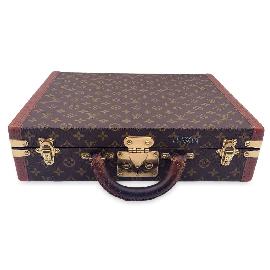 Louis Vuitton Briefcase Vintage President Brown Canvas Good - Front View