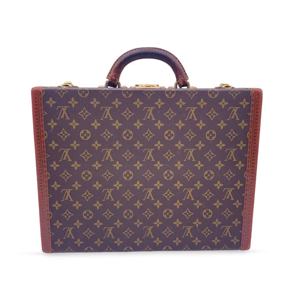 Louis Vuitton Briefcase Vintage President Brown Canvas Good - Back View