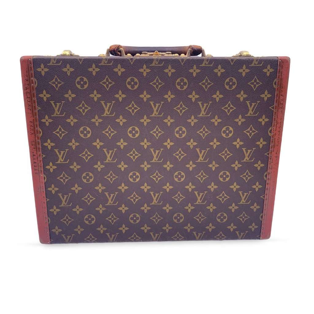 Louis Vuitton Briefcase Vintage President Brown Canvas Good - Inside View