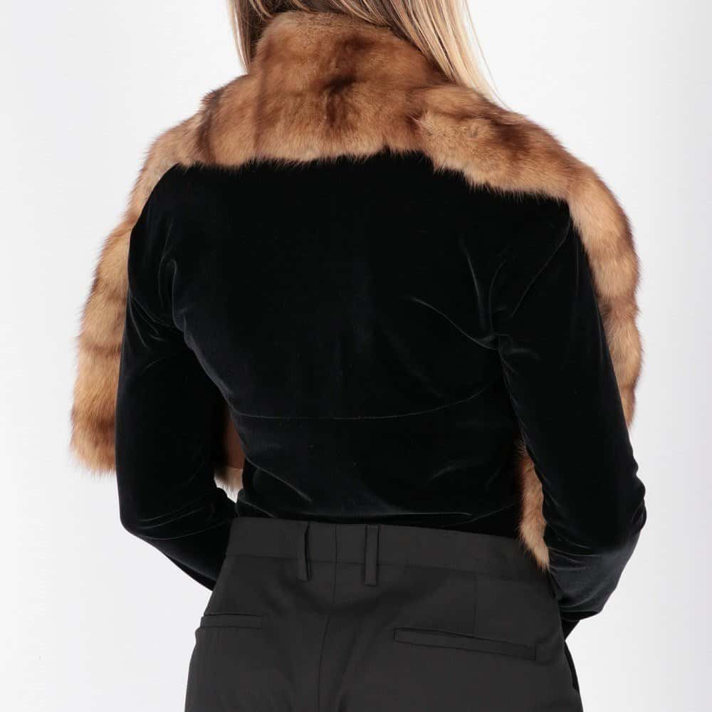 Gianfranco Ferré Brown Marten Fur Scarf - 2000s Brown Good - Model View