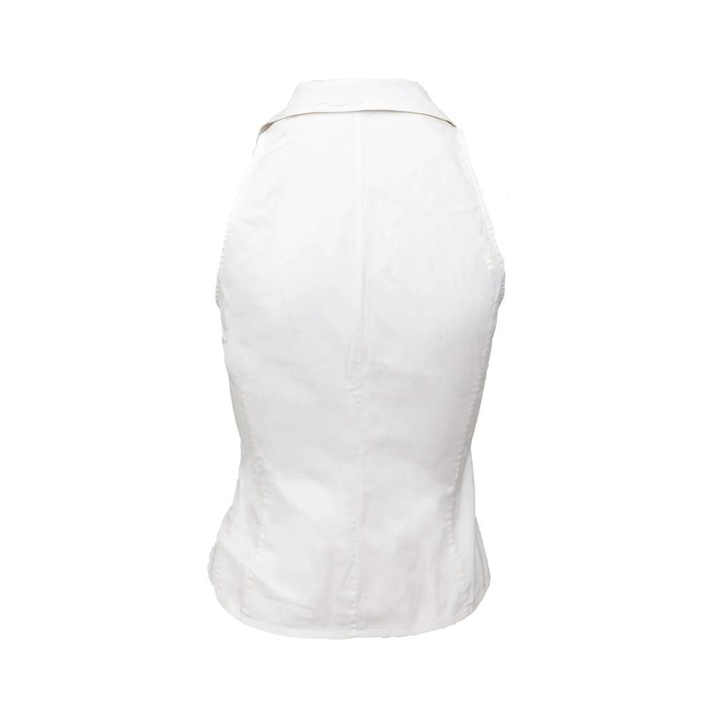 Unsigned Cerruti 1881 Sequin Skirt and Shirt Set - '90s White Silk Good - Model View