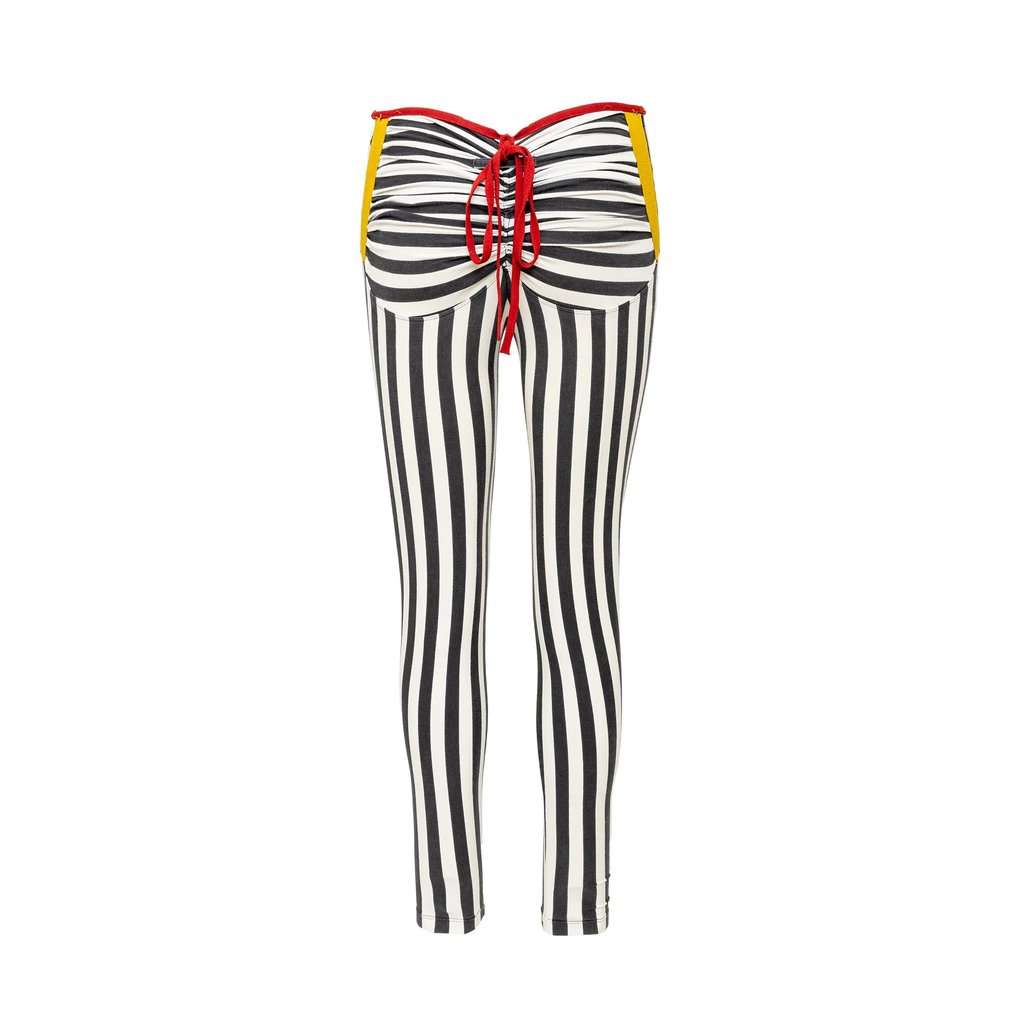 Unsigned Fuzzi Stripe Pants - '90s MultiColor Cotton Good - Model View