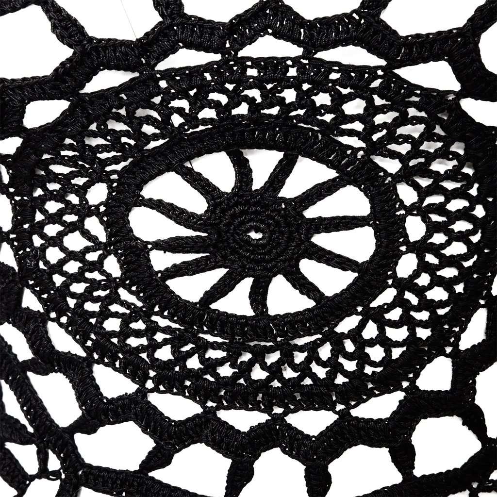 Dolce & Gabbana Crochet Top - '00s Black Cotton Good - Model View
