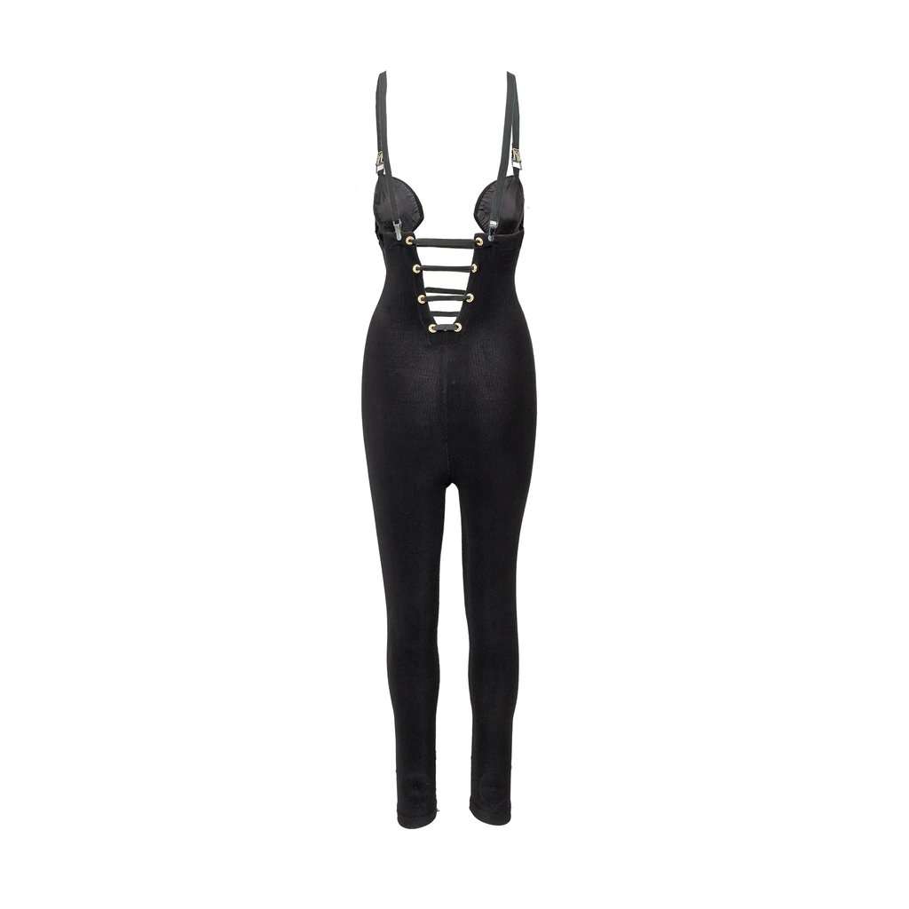 Versace Bustier Jumpsuit - '90s Black Good - Inside View