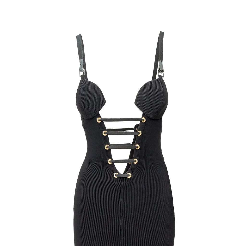 Versace Bustier Jumpsuit - '90s Black Good - Model View