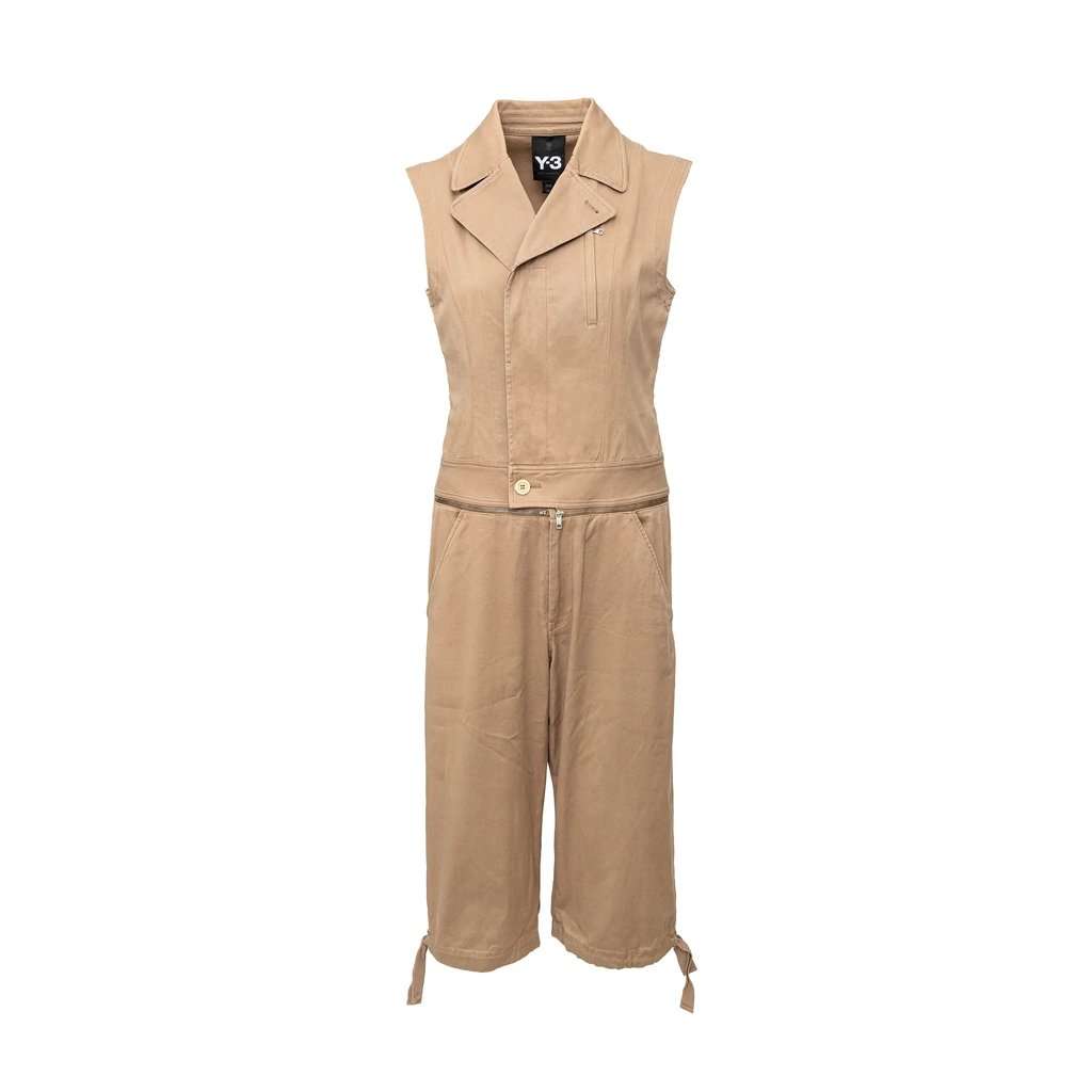 Yohji Yamamoto Y-3 Zip-off Jumpsuit - '10s MultiColor Cotton Good - Front View
