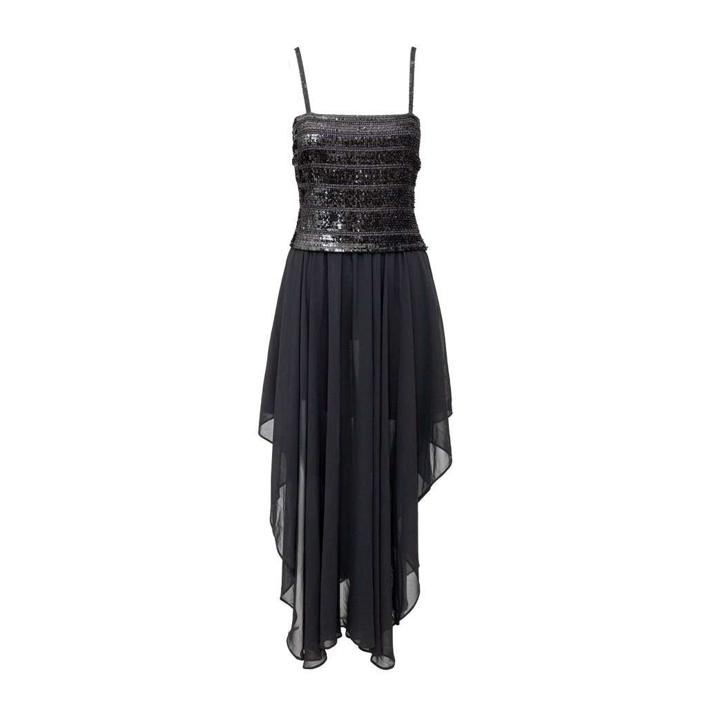 La Perla Ritmo di Perla Sequin Dress - '90s Black Good - Front View