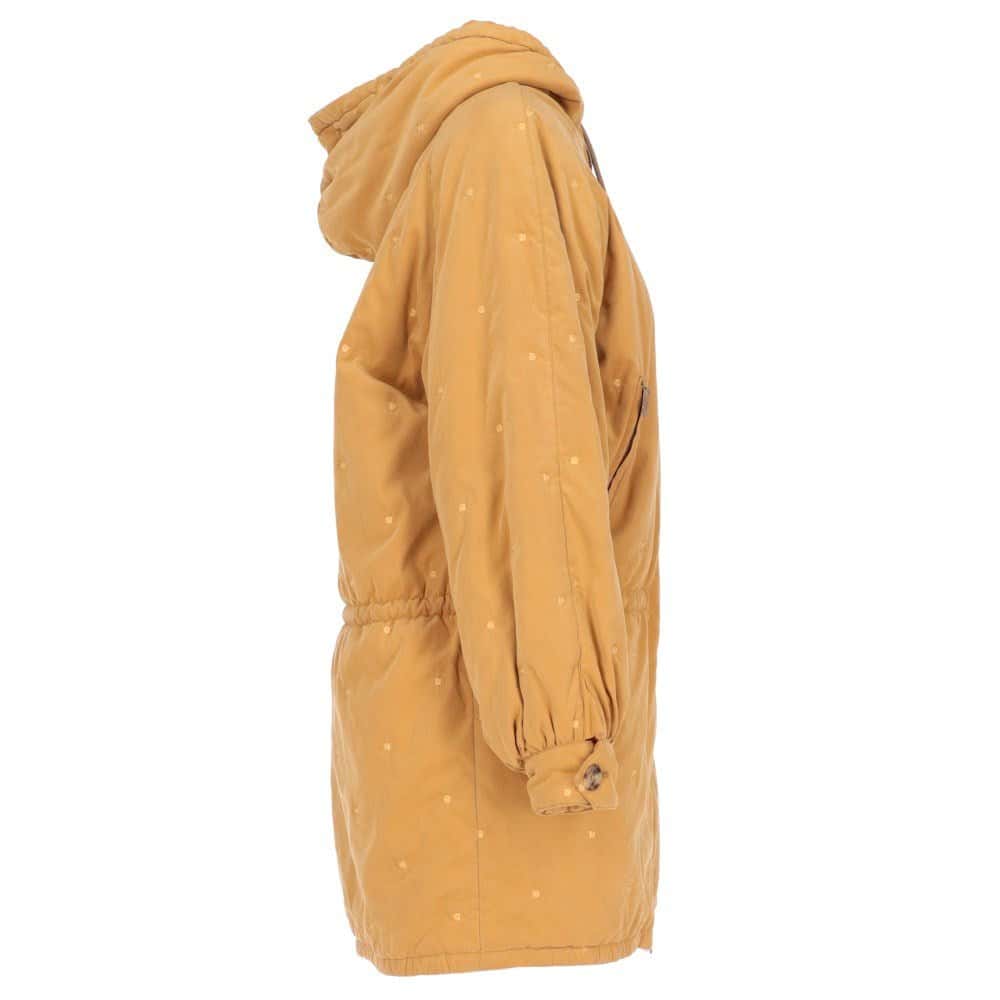 Hermès Mustard Yellow Embroidered Coat - '90s Red Leather Good - Inside View