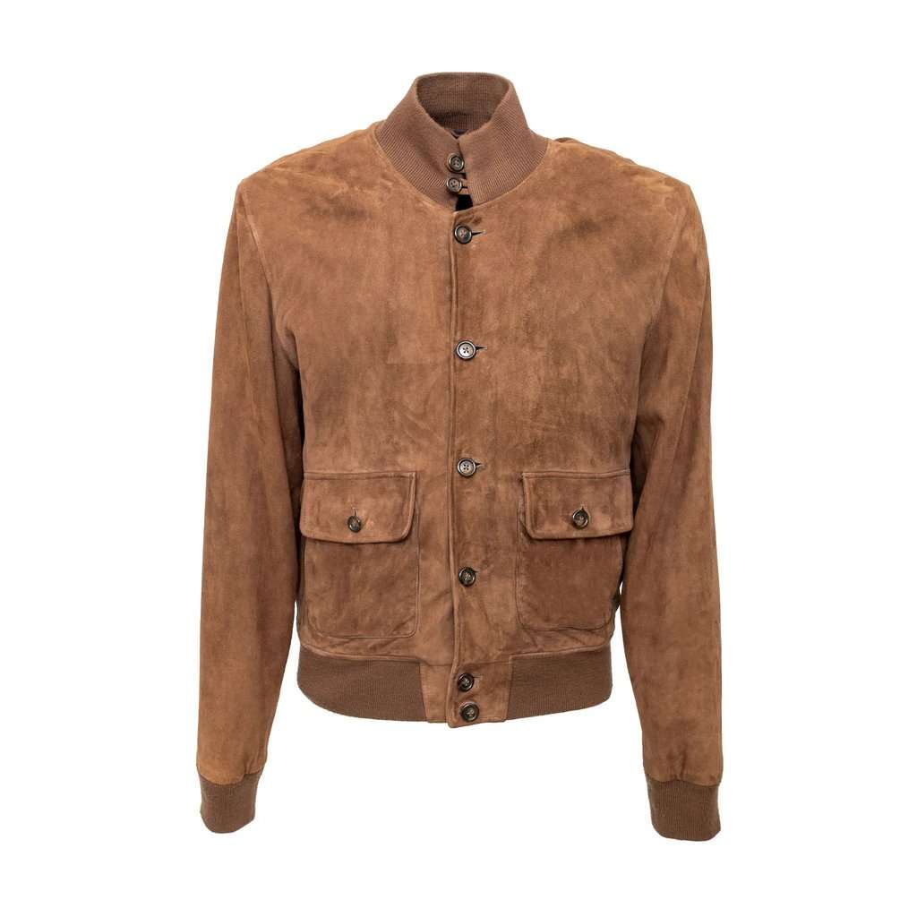 Unsigned Oriani Suede Jacket - '10s Brown Suede Good - Front View