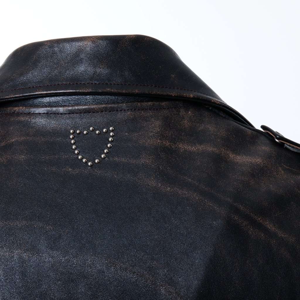 Unsigned Hollywood Trading Company Leather Jacket - '10s Red Leather Good - Model View