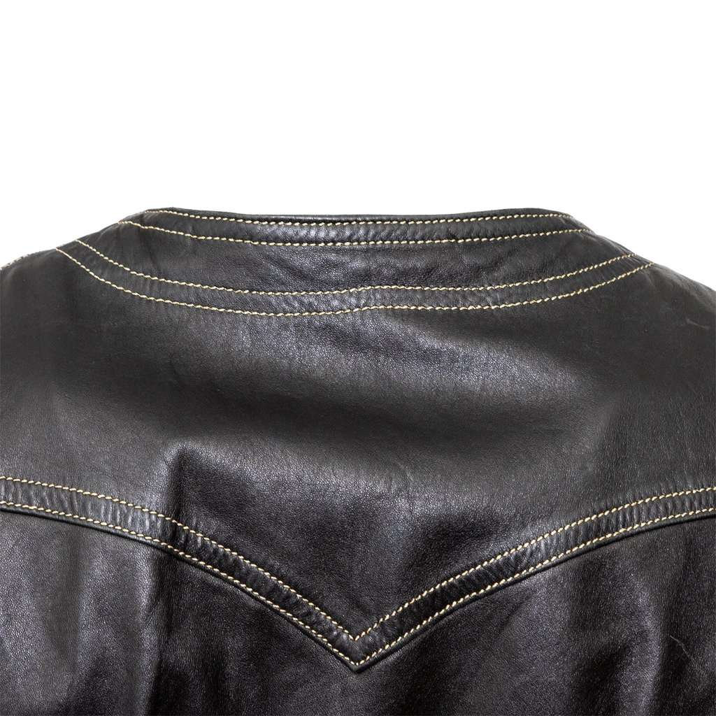 Gianni Versace Versus Leather Vest - '90s Black Leather Good - Box View