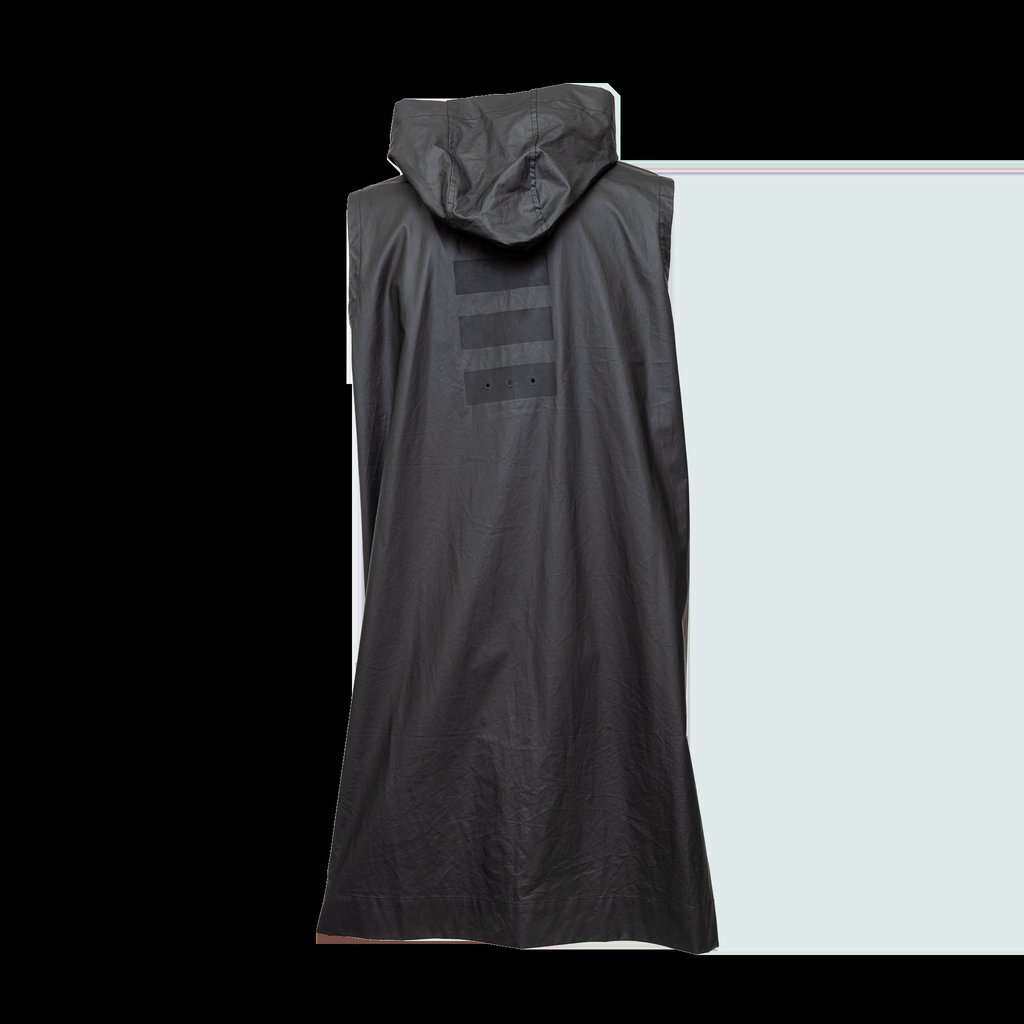 Y-3 Long Hooded Jacket - '10s Black Cotton Good - Model View