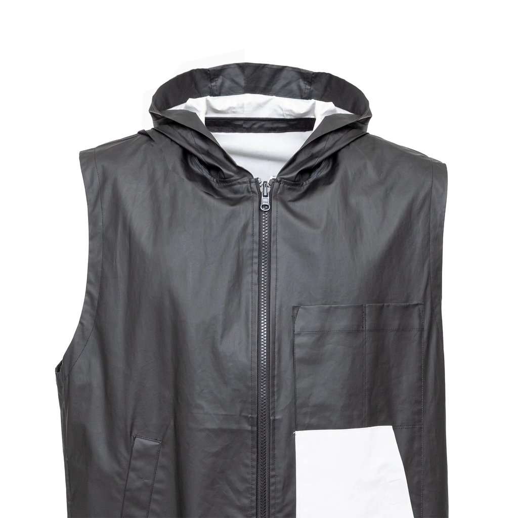 Y-3 Long Hooded Jacket - '10s Black Cotton Good - Box View