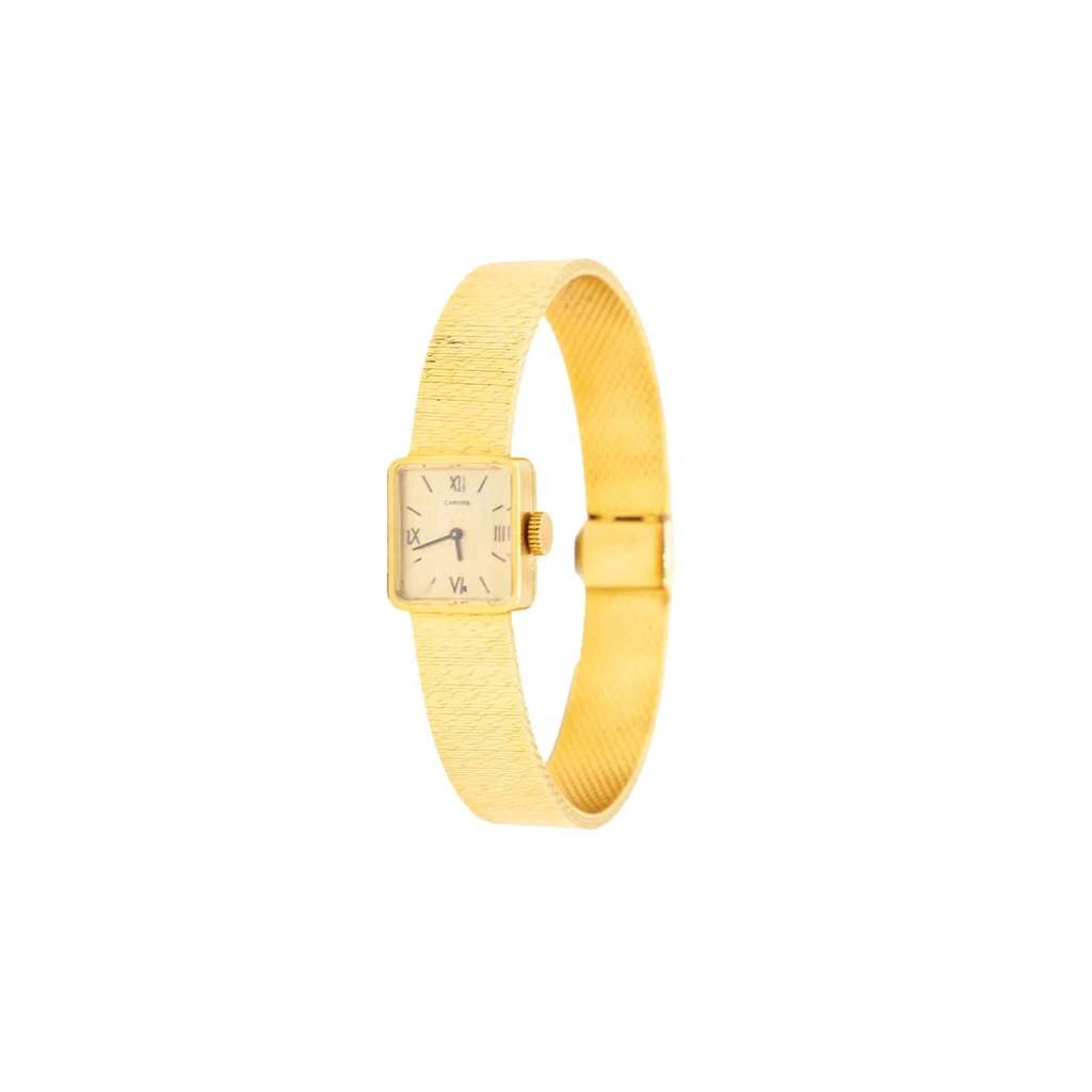 Cartier Vintage 18k Gold Square Roman Watch - '70s Gold Good - Back View