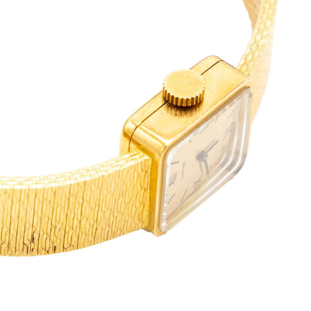 Cartier Vintage 18k Gold Square Roman Watch - '70s Gold Good - Inside View