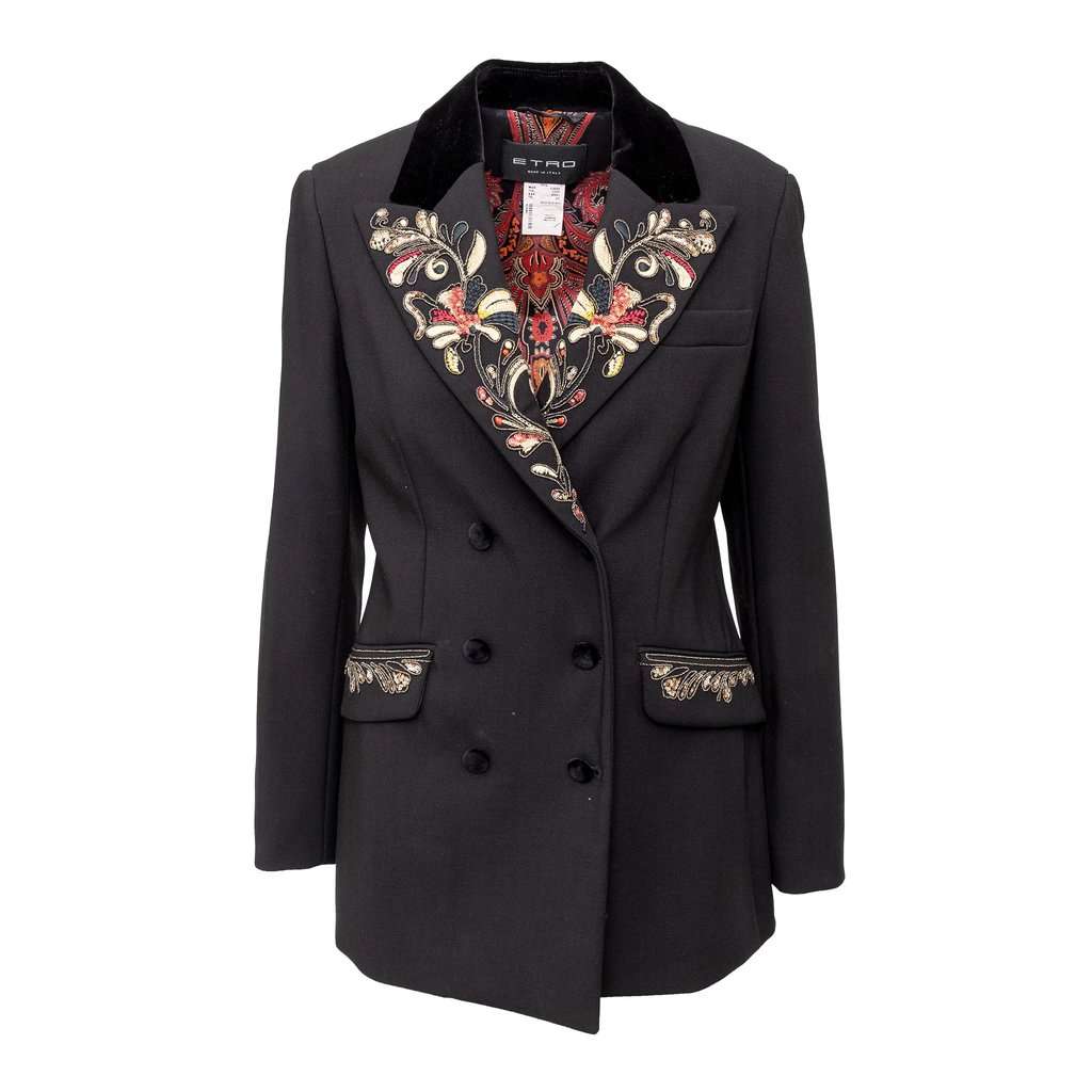 Etro Embroidered Blazer - '10s Red Wool Good - Front View