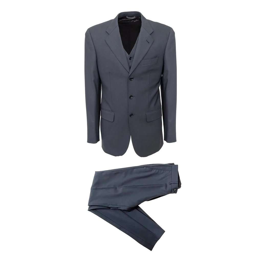 Unsigned Zari Sartorial Suit with Vest - '10s Grey Wool Good - Front View