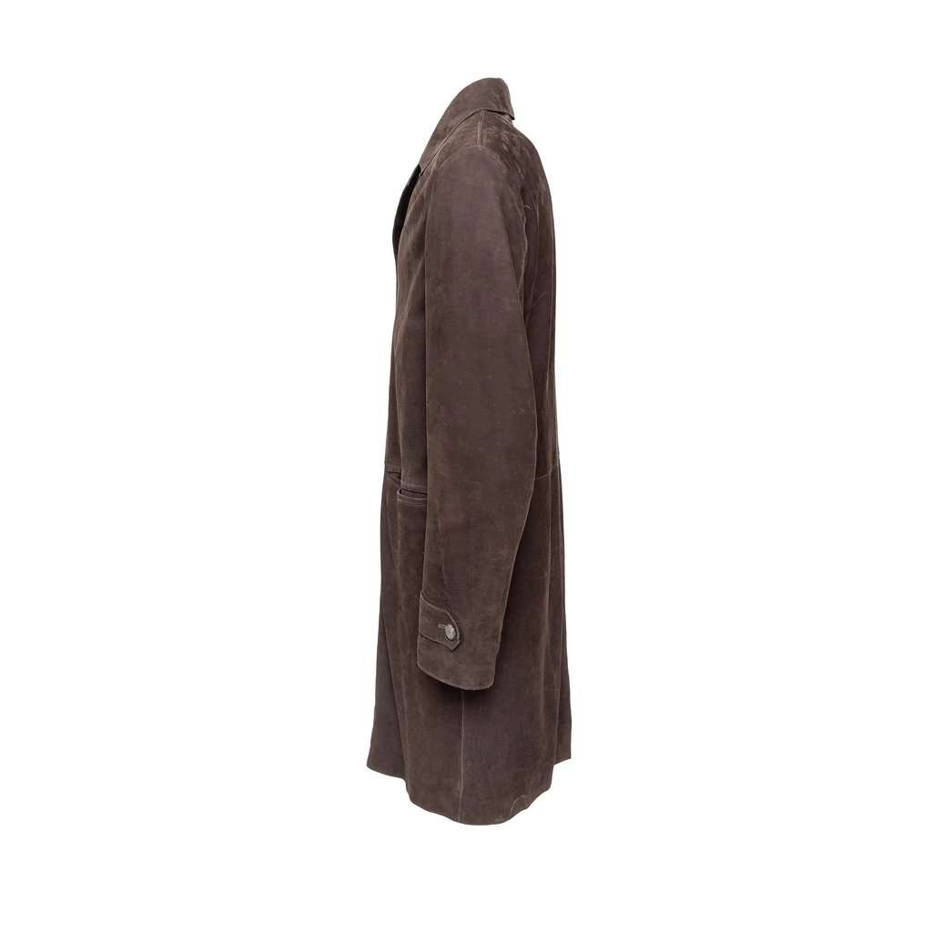 Bally Suede Leather Jacket - '10s Brown Suede Good - Back View