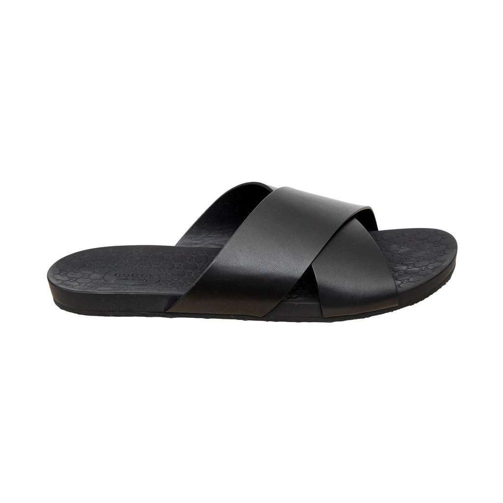 Gucci Leather Sandals - '10s Black Leather Good - Front View