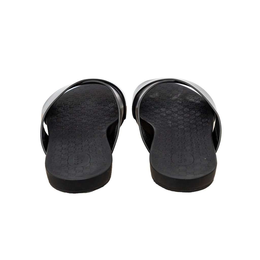 Gucci Leather Sandals - '10s Black Leather Good - Box View