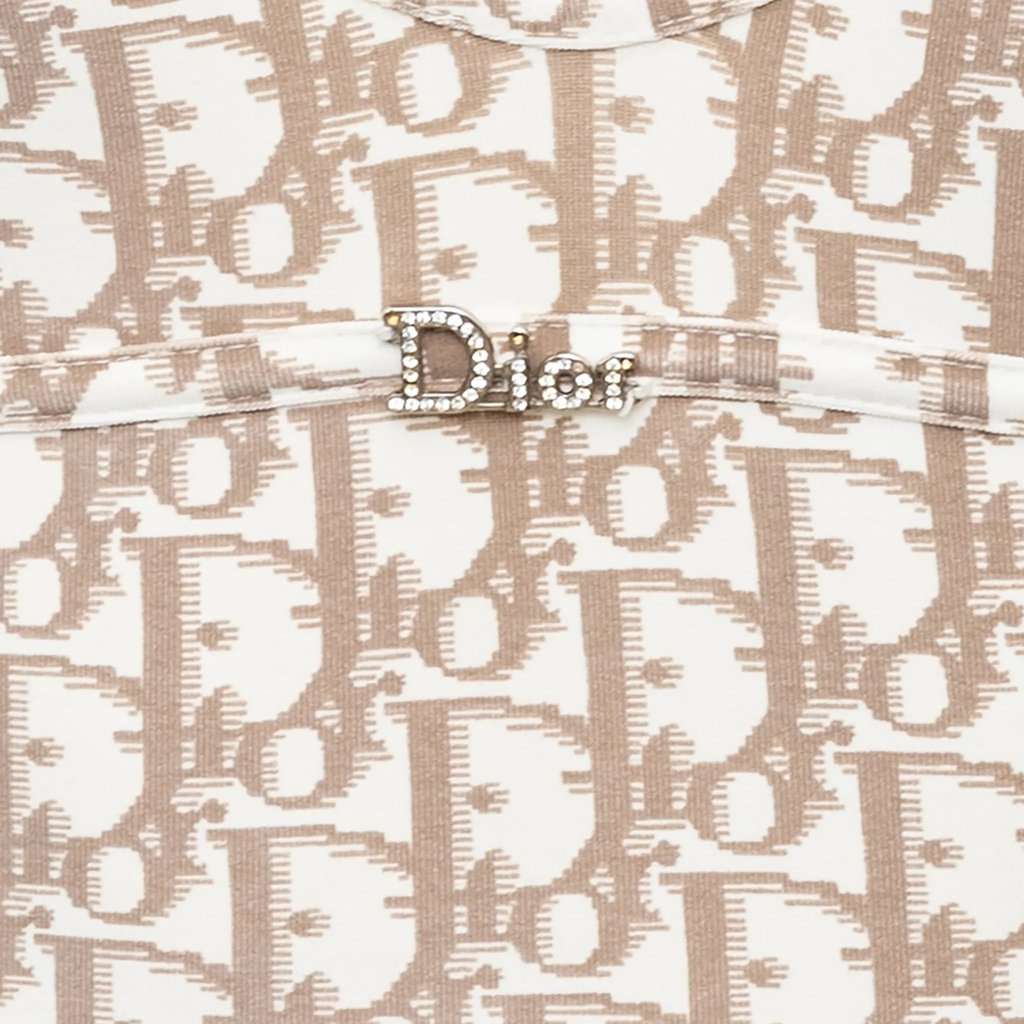 Christian Dior Dior By John Galliano Monogram Bodysuit - '00s White Good - Model View