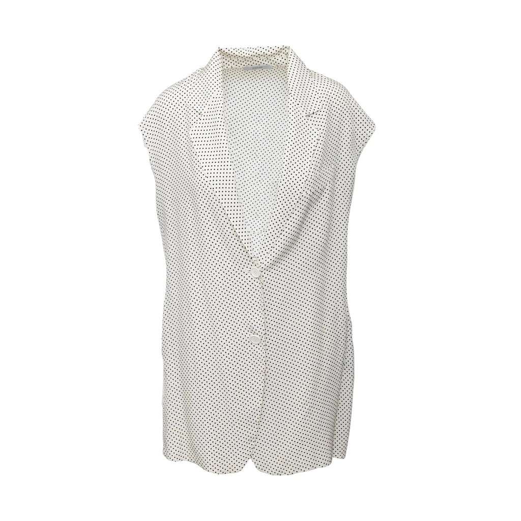 Unsigned Silk Top - '10s White Silk Good - Front View