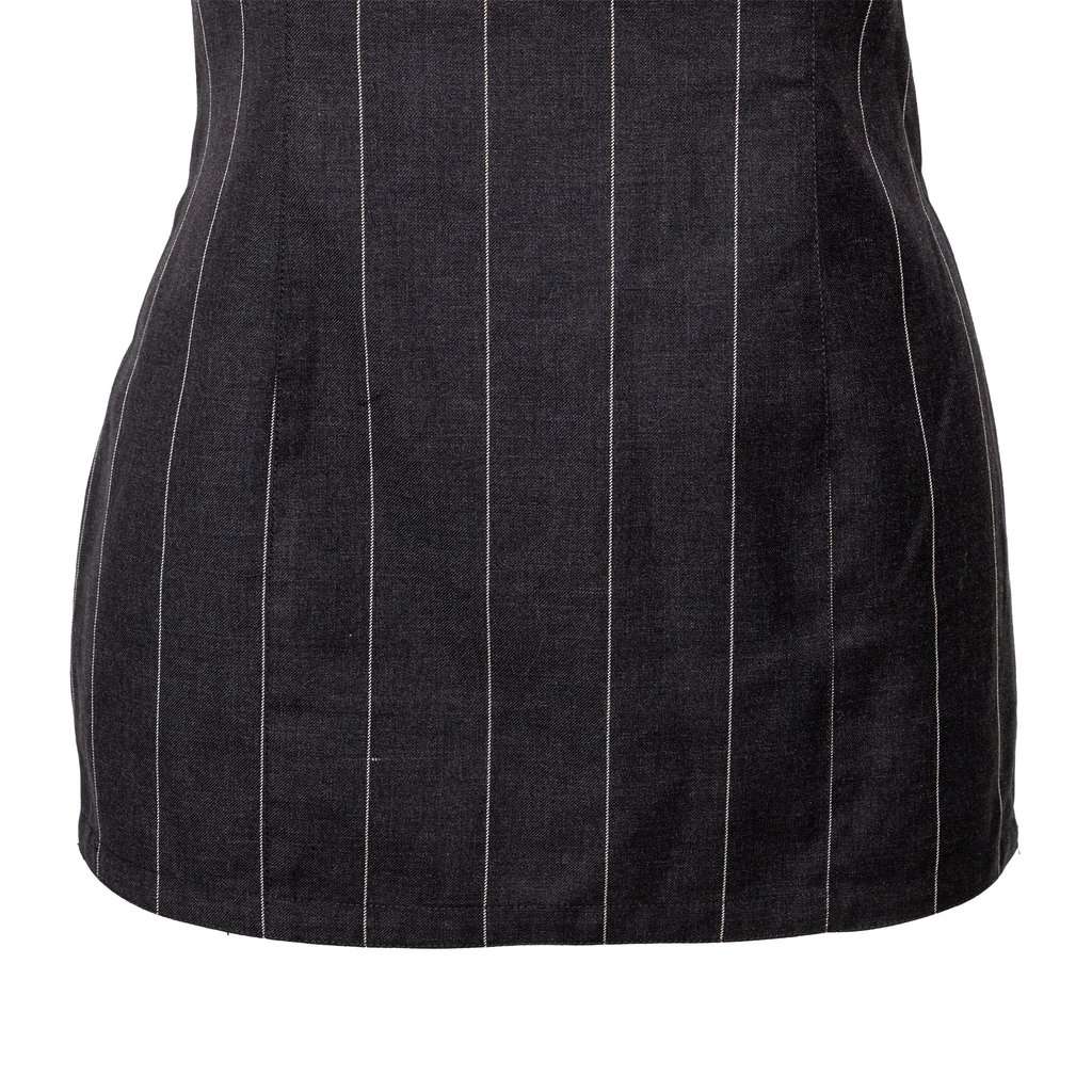 Versace Pinstripe Mini Dress - '90s Grey Wool Good - Box View