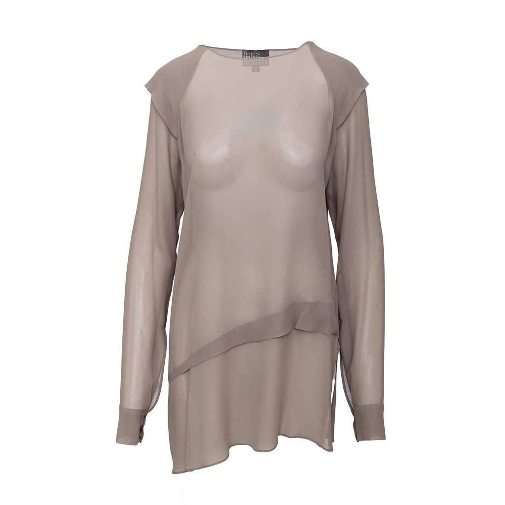 Unsigned Roberta Furlanetto Silk Set - '10s Grey Silk Good - Front View