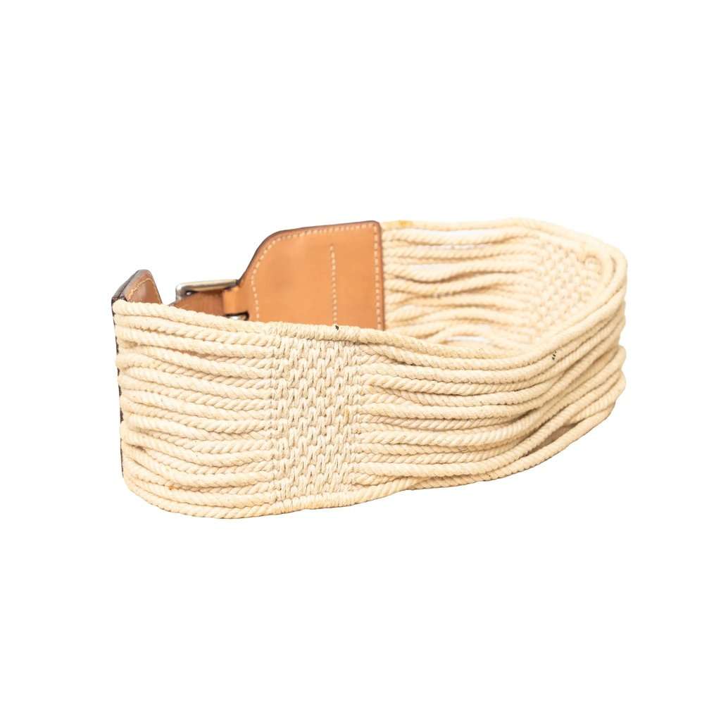 Alaïa Braided Belt - '00s Beige Leather Good - Model View