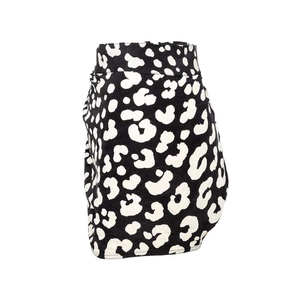 Gianni Versace Printed Mini Skirt - '90s Black Silk Good - Inside View