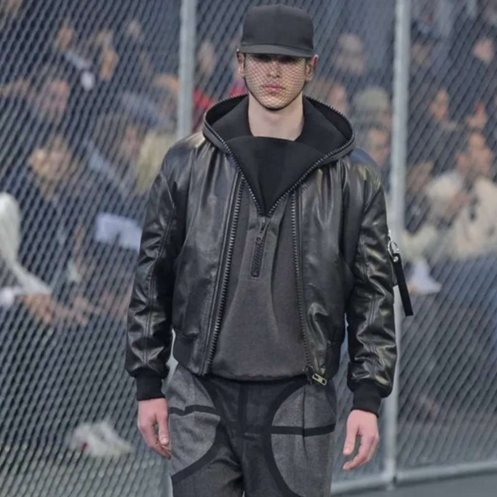 Givenchy Leather Bomber Jacket - '10s Black Leather Good - Back View