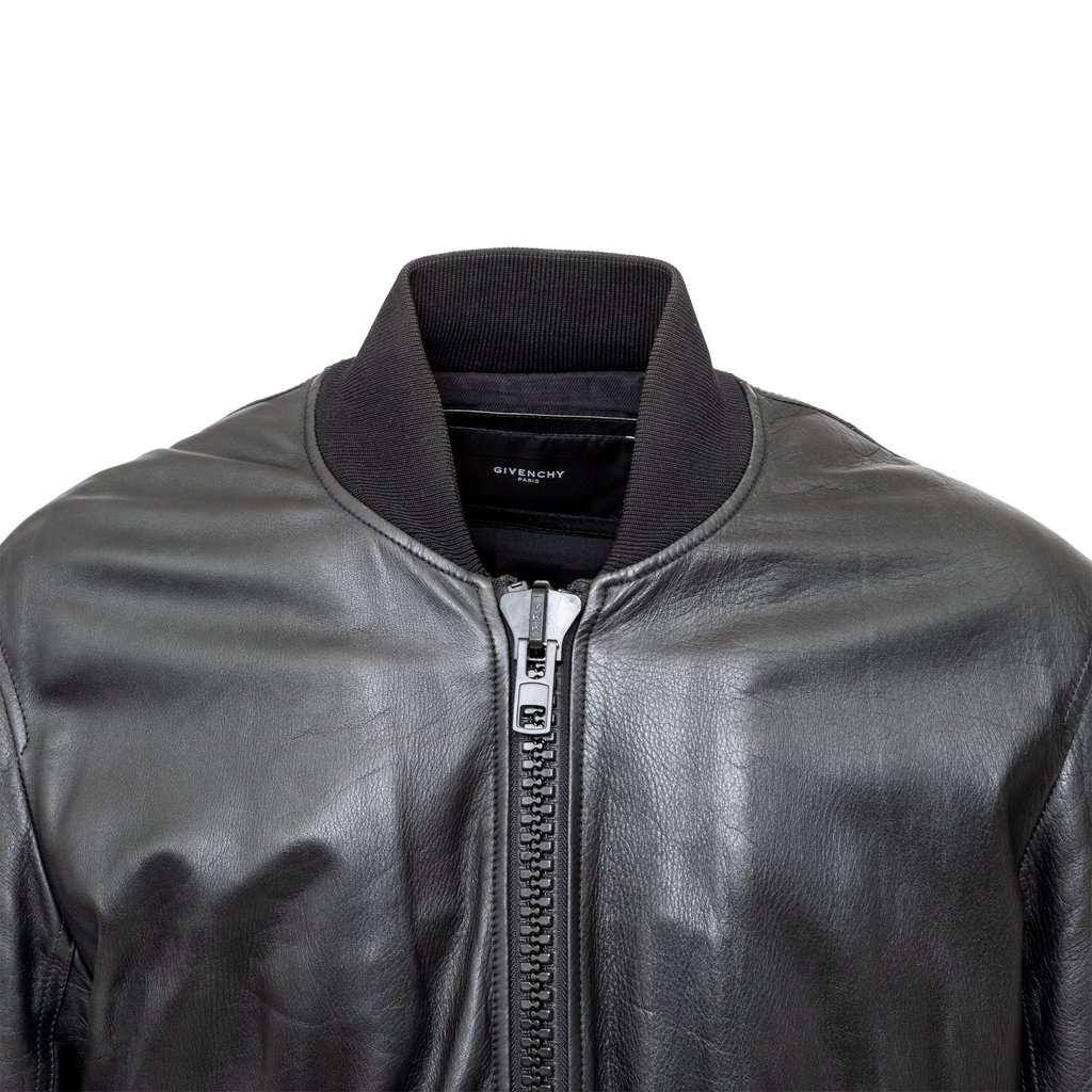 Givenchy Leather Bomber Jacket - '10s Black Leather Good - Box View