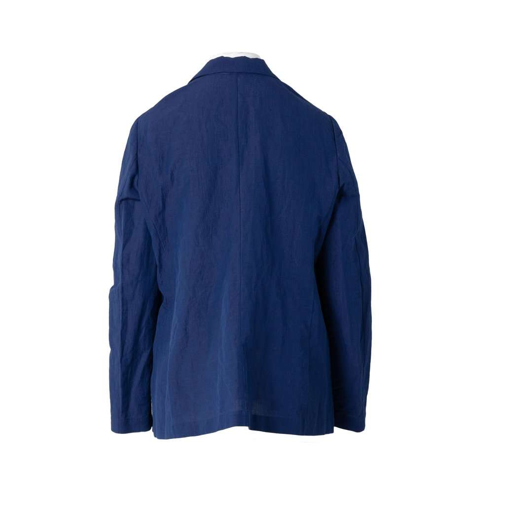 Brunello Cucinelli Double-Breasted Linen Blazer - '10s Navy Linen Good - Inside View