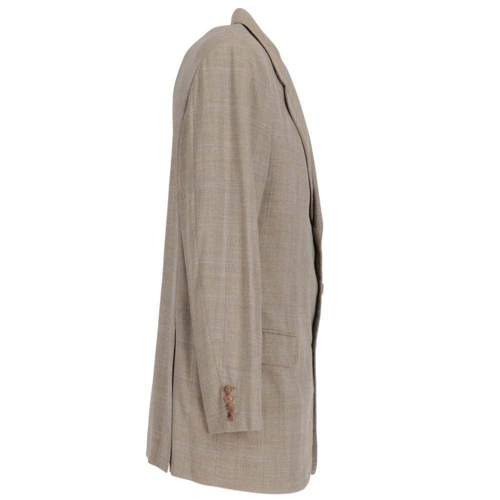 Hermès Beige Herringbone Wool Jacket - '90s Beige Wool Good - Inside View