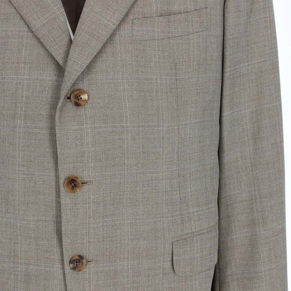 Hermès Beige Herringbone Wool Jacket - '90s Beige Wool Good - Model View
