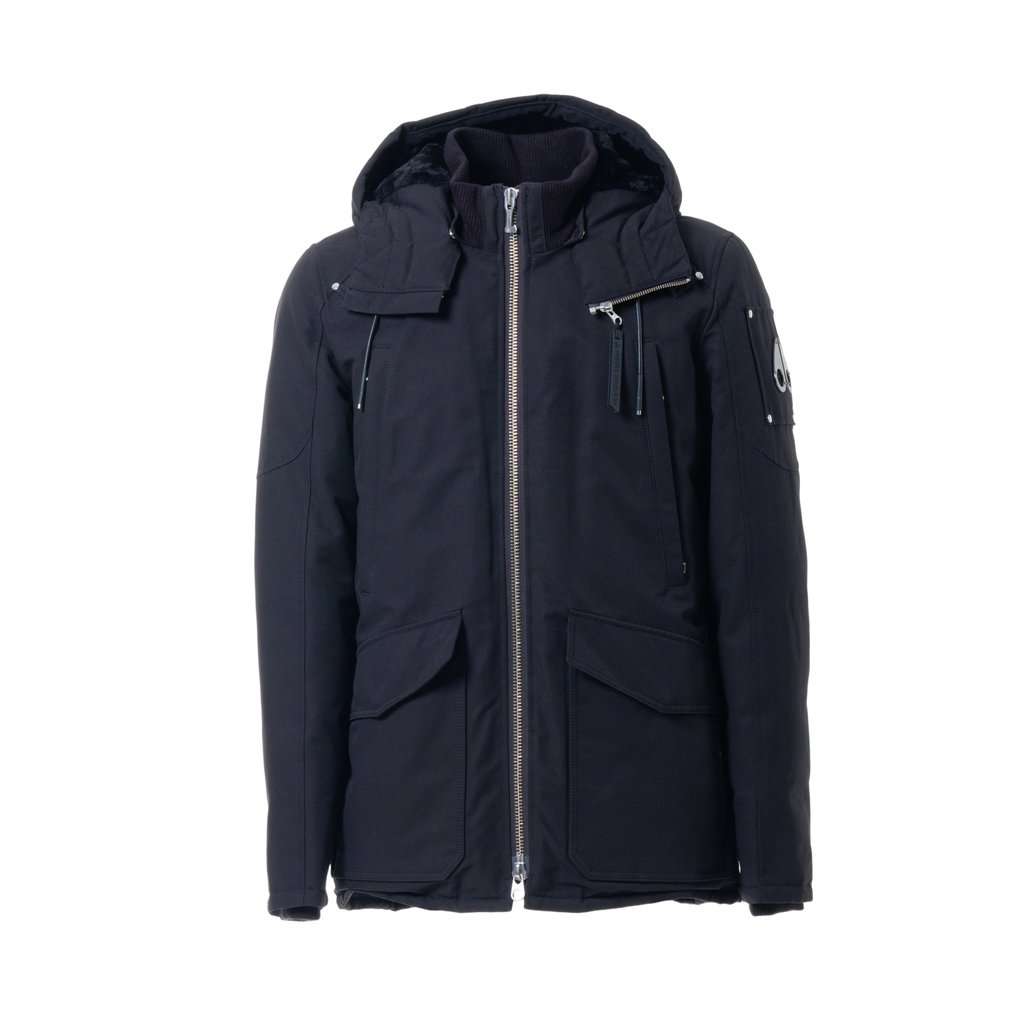 Unsigned Moose Knuckles Black Down Parka Jacket - '10s Black Cotton Good - Front View