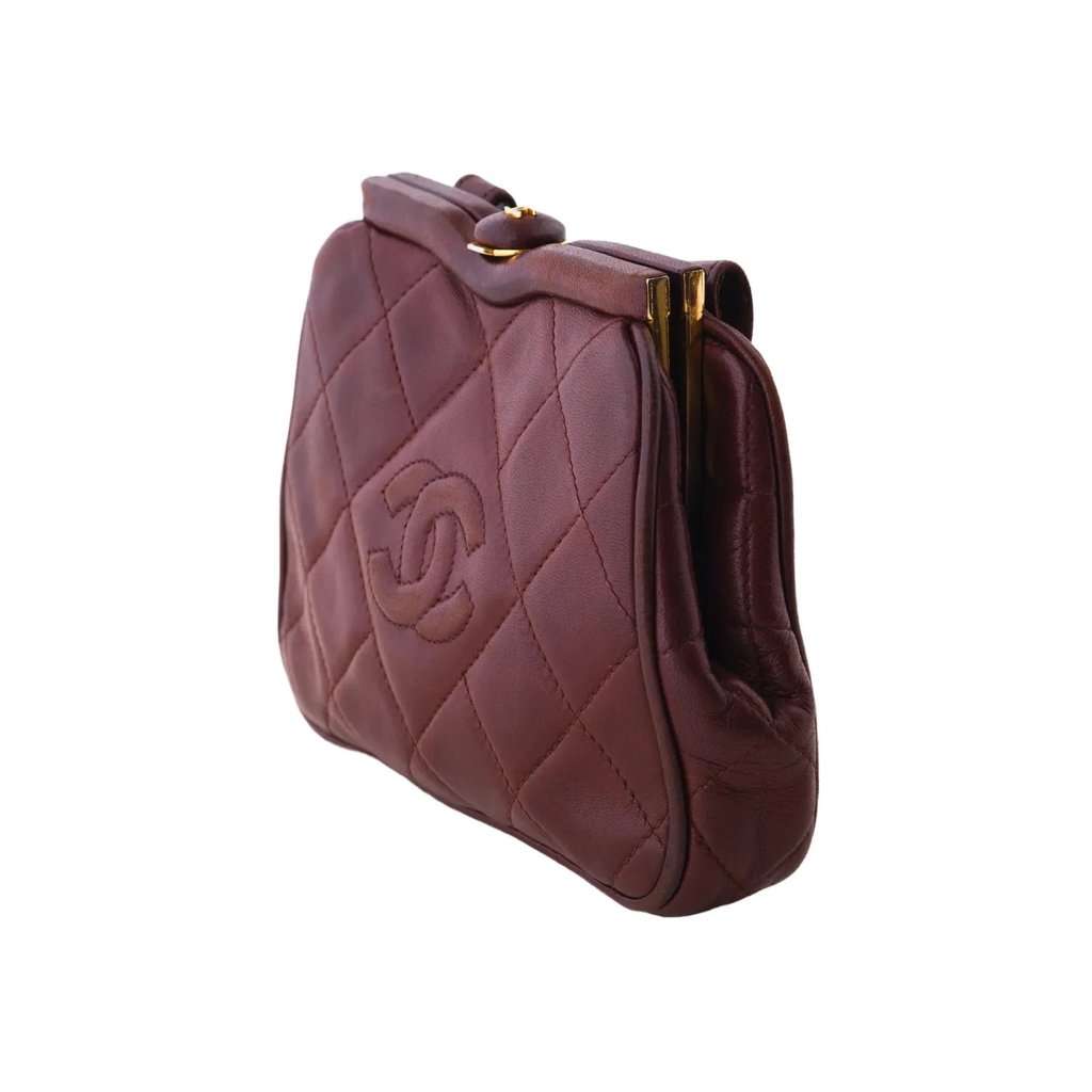 Chanel quilted CC belt bag - '90s Brown Leather Good - Inside View