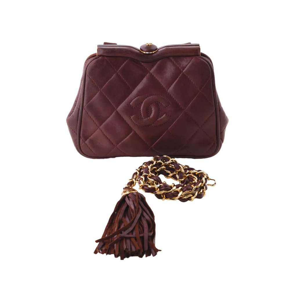 Chanel quilted CC belt bag - '90s Brown Leather Good - Box View