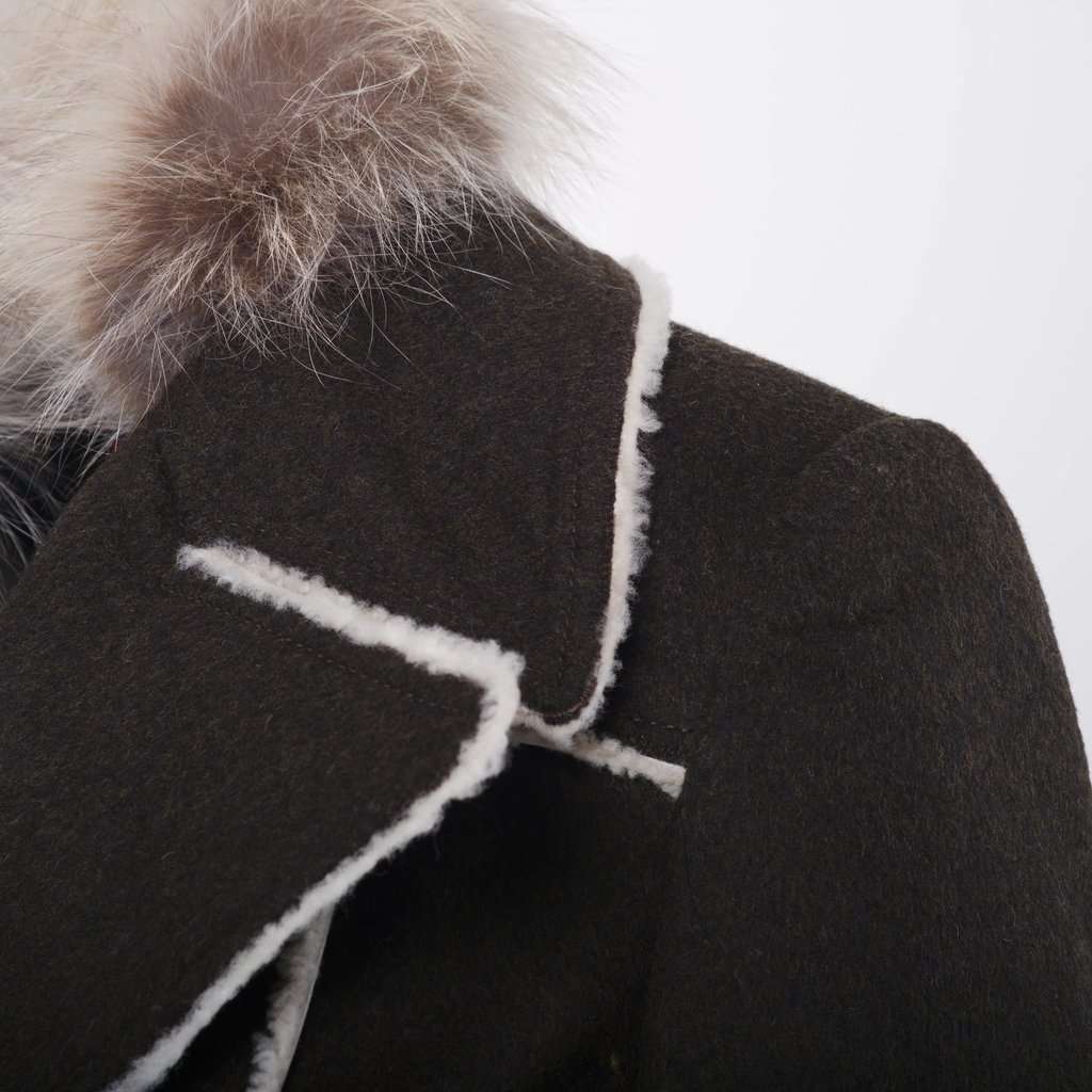 Prada Vintage Wool Jacket with Fur Collar - '10s Red Wool Good - Box View