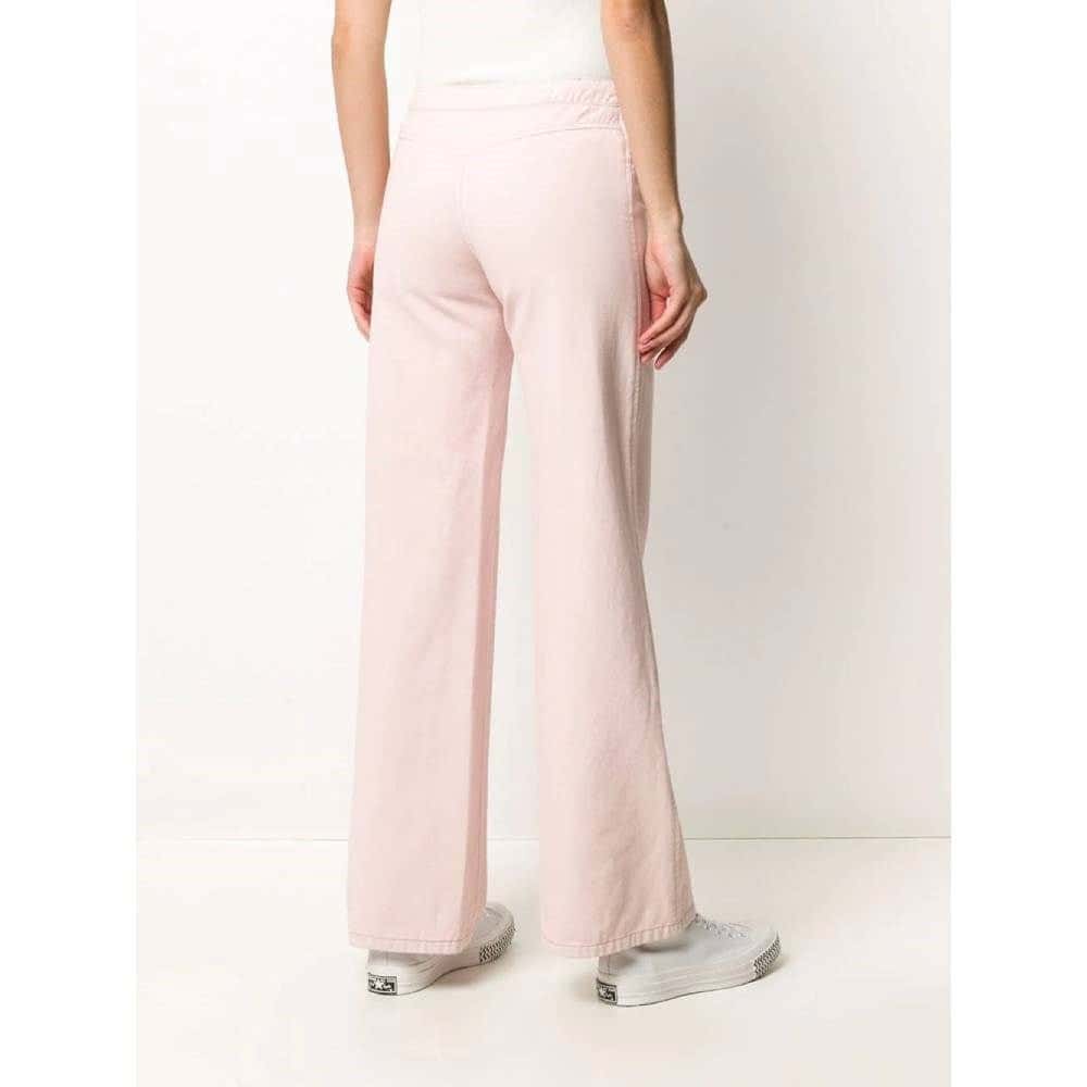 Chanel Pink Denim Wide Leg Jeans - 2000s Pink Denim Good - Inside View