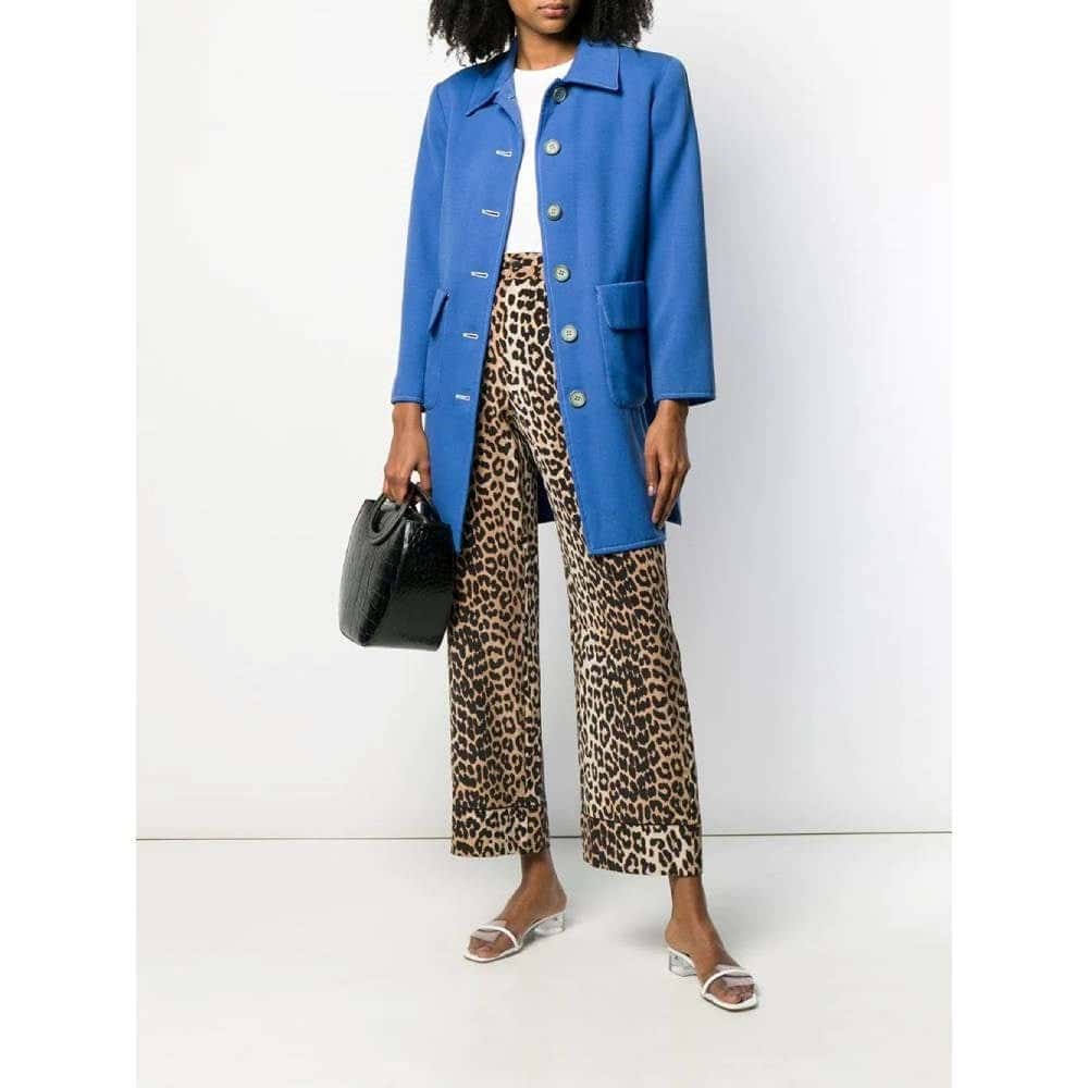 Valentino Light Blue Wool Coat - '80s Blue Wool Good - Back View