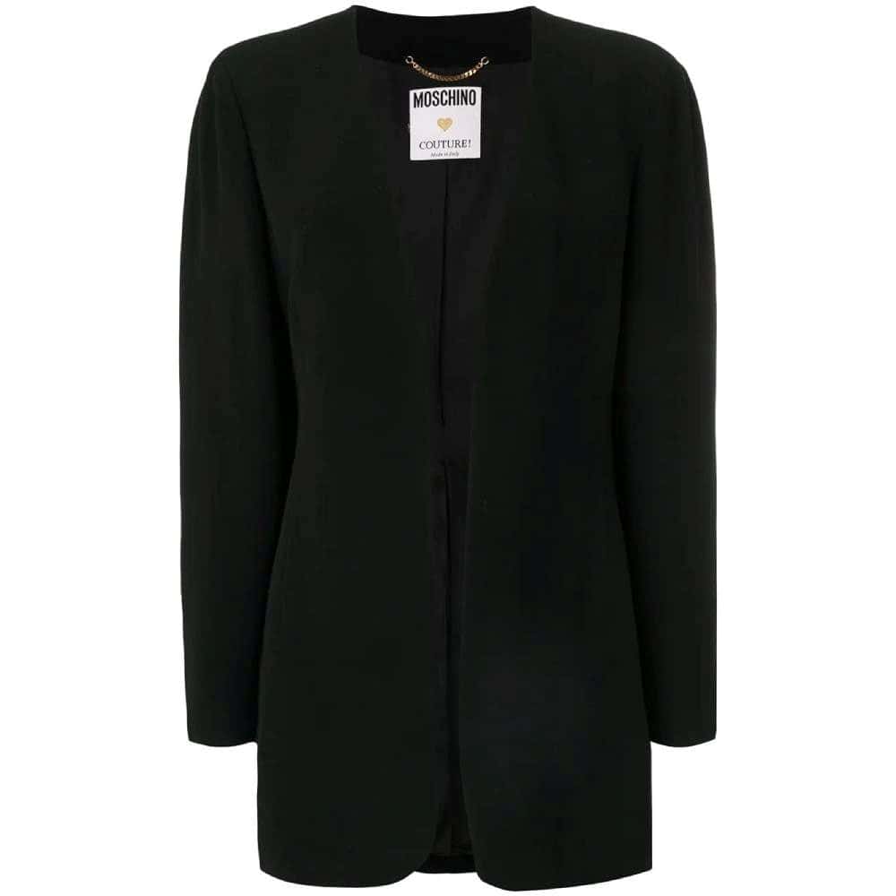 Moschino Black Open Jacket - '90s Black Good - Front View