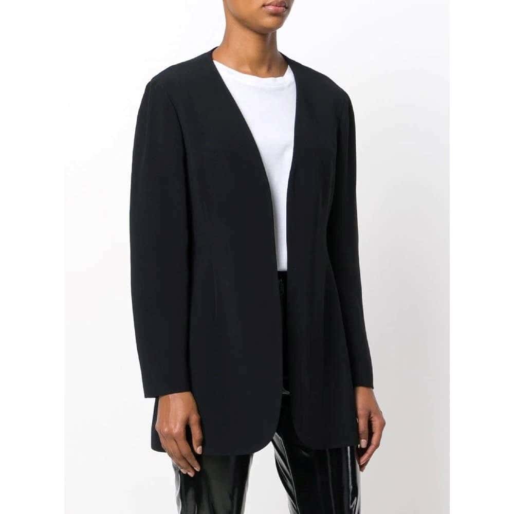 Moschino Black Open Jacket - '90s Black Good - Model View