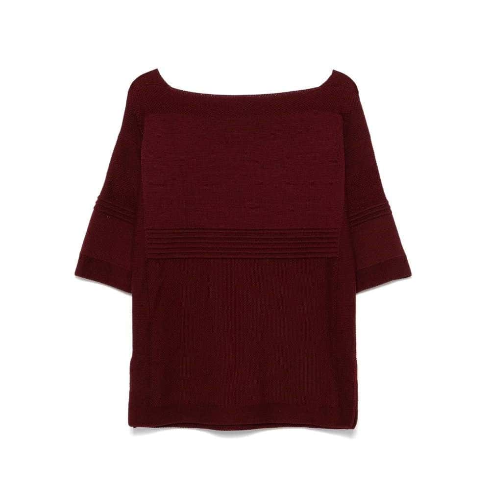 Hermès Burgundy Wool Knitted Sweater - 2000s Burgundy Wool Good - Back View