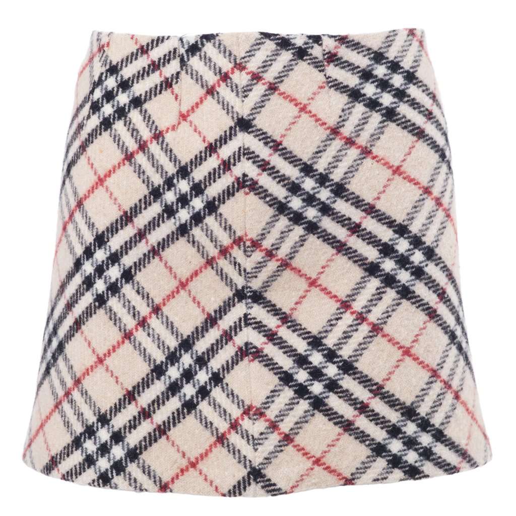 Burberry London Wool Mini Skirt - '00s Black Wool Good - Front View