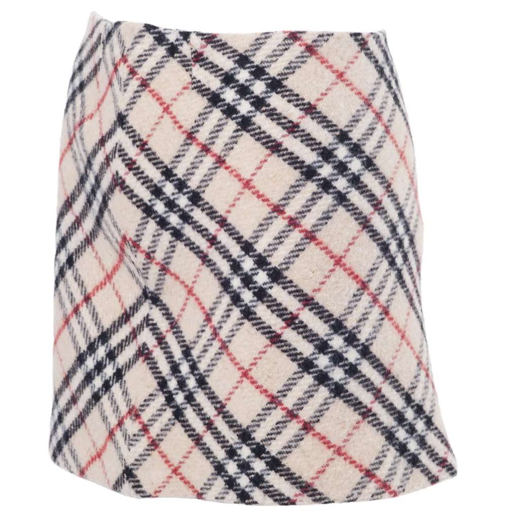 Burberry London Wool Mini Skirt - '00s Black Wool Good - Back View